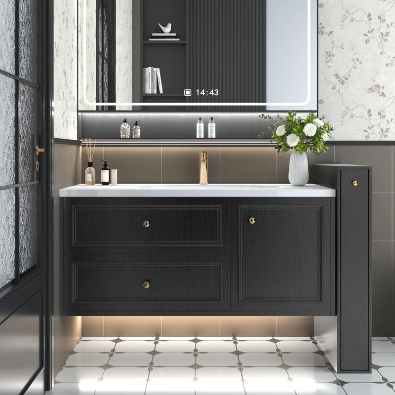 Abyssaly 23.6" X 118" Black Wood Peel and Stick Wallpaper - Wood Grain Contact Paper Self-Adhesive Removable Vinyl Film Furniture Wall Decorative - Real Wood Tactile Sensation Surfaces Easy to Clean - Image 4